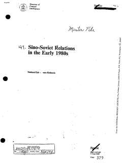 L\ \, Sino-Soviet Relations. in the Early 1980s