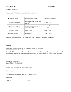 Fahrenheit, Celsius, and Kelvin To convert from Conversion in words