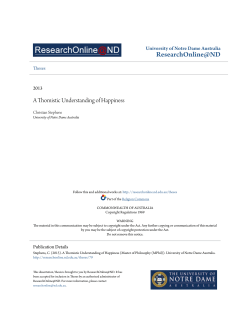 A Thomistic Understanding of Happiness