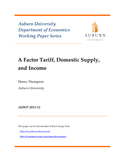 A Factor Tariff, Domestic Supply, and Income