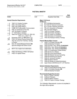 Pastoral Ministry (B.A.)