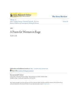 A Poem for Women in Rage - Iowa Research Online