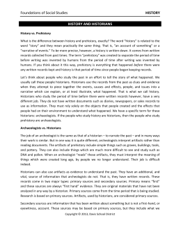 Foundations of Social Studies HISTORY HISTORY