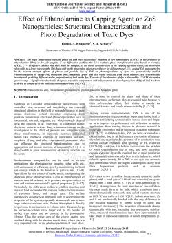 Effect of Ethanolamine as Capping Agent on ZnS Nanoparticles