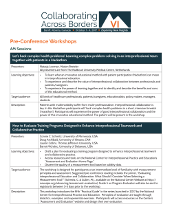Pre-Conference Workshops - Collaborating Across Borders VI