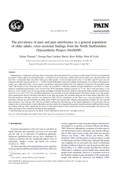 The prevalence of pain and pain interference in a general