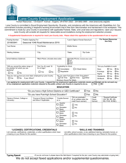 Lane County Employment Application