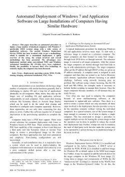 Automated Deployment of Windows 7 and Application