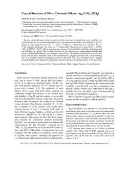 Crystal Structure of Silver Chromate Silicate, Ag (CrO )(SiO )