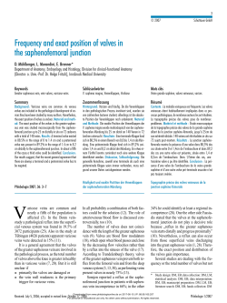 Frequency and exact position of valves in the