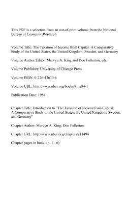 Introduction to" The Taxation of Income from Capital: A Comparative