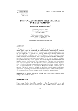 EQUITY VALUATION USING PRICE MULTIPLES: EVIDENCE