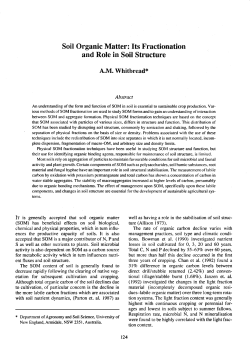 Soil Organic Matter: Its Fractionation and Role in Soil