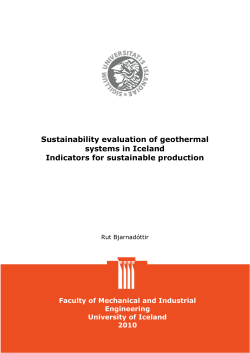 Sustainability evaluation of geothermal systems in Iceland Indicators