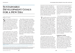 Sustainable Development Goals for a New Era