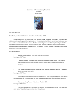 Stone Fox: A 4th Grade Literacy Focus Unit Created by Jenny Stiffler