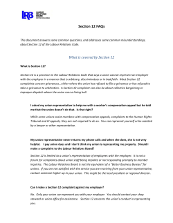 Section 12 FAQs - Labour Relations Board