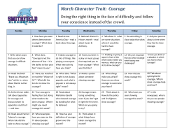 March Character Trait: Courage