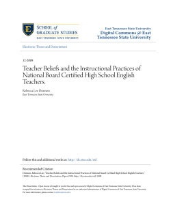 Teacher Beliefs and the Instructional Practices of National Board