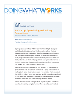 Mark It Up! Questioning and Making Connections