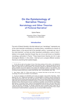 On the Epistemology of Narrative Theory