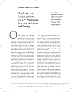 Nonfiction and Interdisciplinary Inquiry: Multimodal Learning