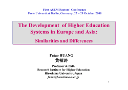 The Development of Higher Education Systems in Europe and Asia