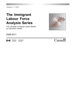 The Immigrant Labour Force Analysis Series