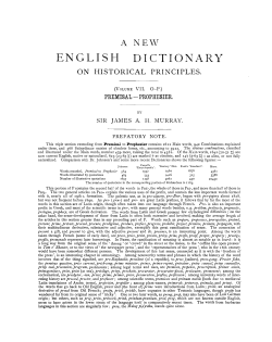 Prefatory note Premisal-Prophesier