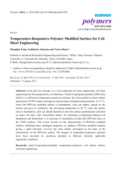 Temperature-Responsive Polymer Modified Surface for Cell Sheet