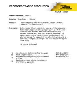 Traffic Resolution - Salek St P10 times updated - TR47-13