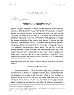 Internationalization at Harvard