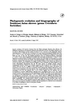 Phylogenetic evolution and biogeography of Southeast Asian shrews