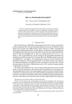 THE U.S. WESTWARD EXPANSION&lowast; BY University of Southern