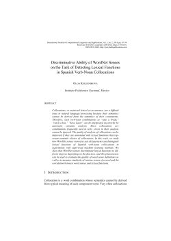 Discriminative Ability of WordNet Senses on the Task of Detecting