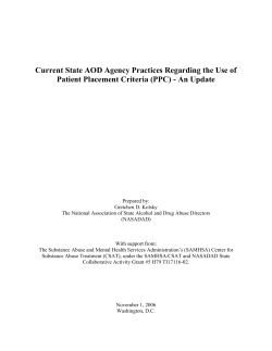 FOLLOW-UP: Profile of State Substance Abuse Prevention and