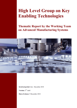 High Level Group on Key enabling Technologies