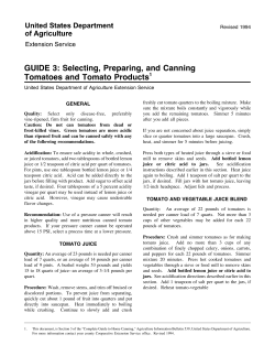 GUIDE 3: Selecting, Preparing, and Canning Tomatoes and Tomato