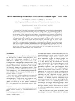 Ocean Water Clarity and the Ocean General Circulation in a