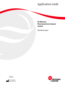 PA 800 plus SDS-MW Application Guide