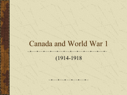 Canada and World War 1