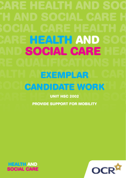 HEALTH AND SOCIAL CARE HEALTH AND SOCIAL CARE
