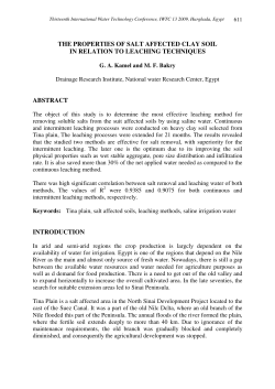 the properties of salt affected clay soil in relation to leaching
