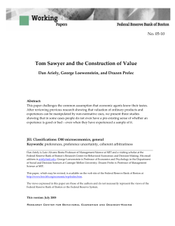 Tom Sawyer and the Construction of Value