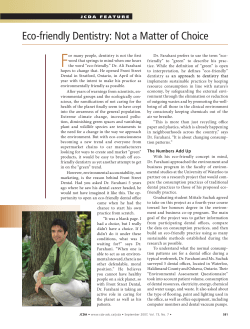 Eco-friendly Dentistry: Not a Matter of Choice