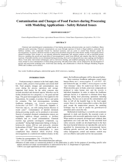 Contamination and Changes of Food Factors during Processing with