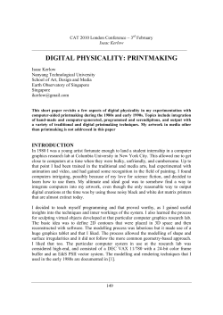 digital physicality: printmaking