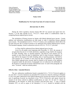 Modification for Net Gain from Sale of Certain Livestock