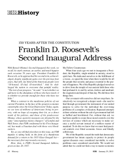 Franklin D. Roosevelt`s Second Inaugural Address