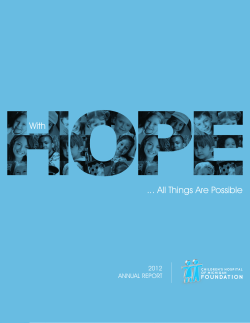 Children`s Hospital of Michigan Foundation Annual Report 2012